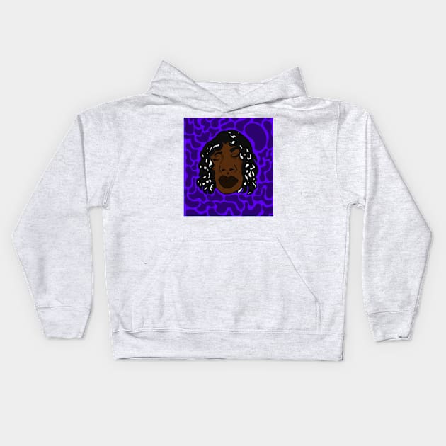 Black Woman Art Kids Hoodie by lodesignshop